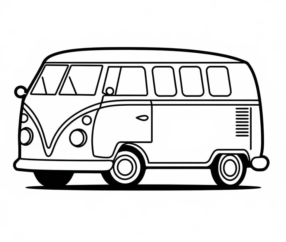Desenho de uma Kombi Normal para Colorir