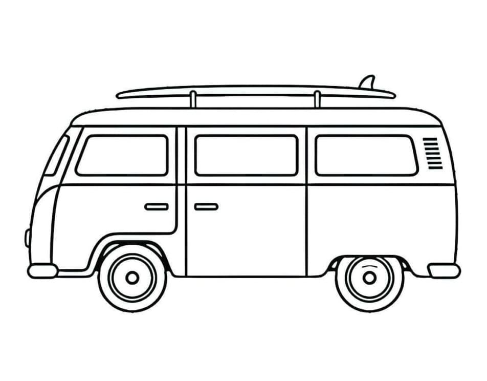 Desenho de uma Kombi para Colorir