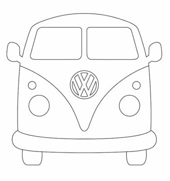 Desenho de Volkswagen Kombi para Colorir