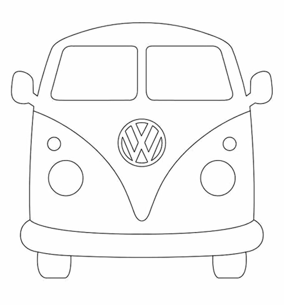 Desenho de Volkswagen Kombi para Colorir