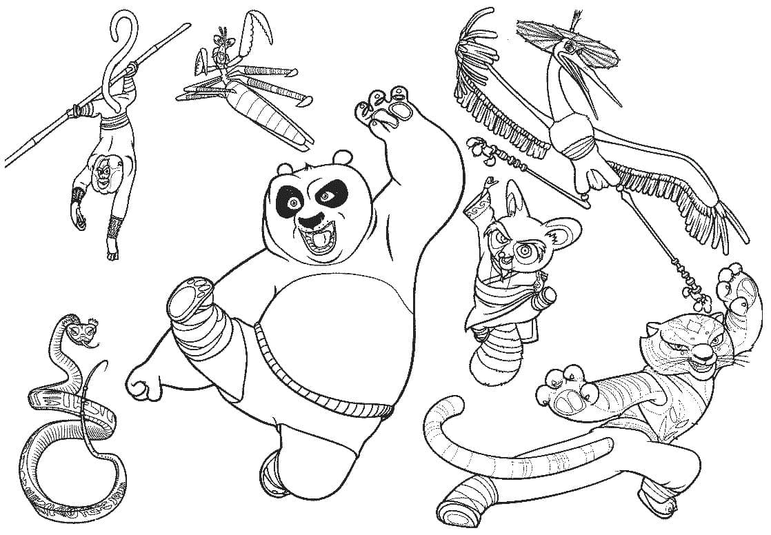 Desenho de Imprimivel Kung Fu Panda para Colorir