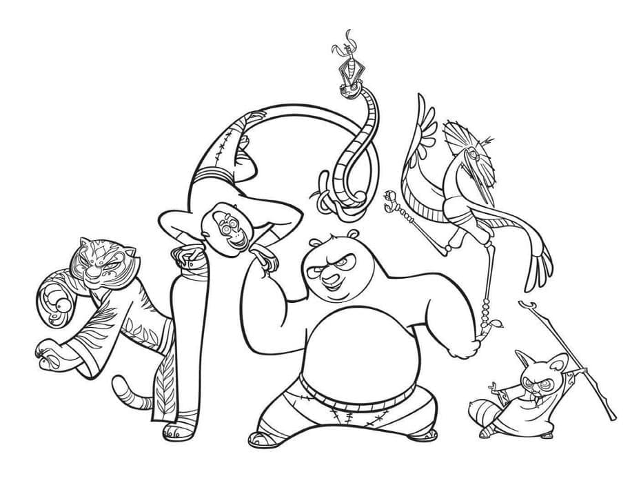Desenho de Kung Fu Panda Grátis para Colorir