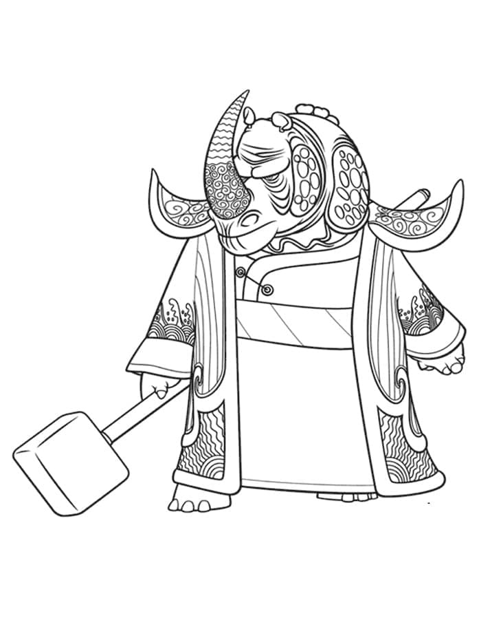 Desenho de Kung Fu Panda para Crianças para Colorir