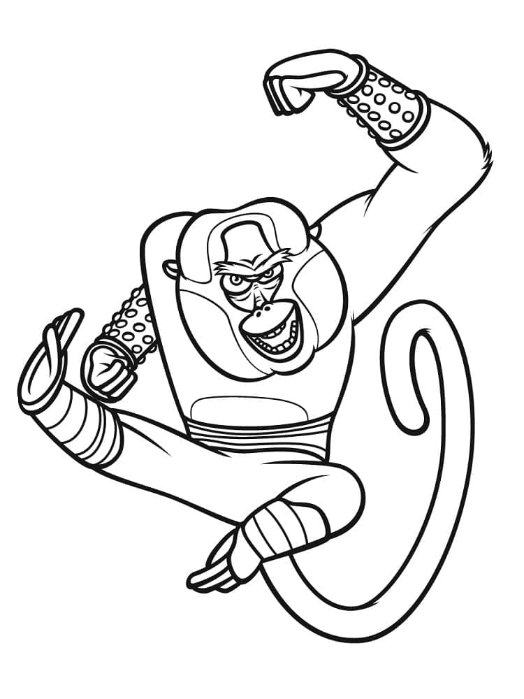 Desenho de Mestre Macaco de Kung Fu Panda para Colorir