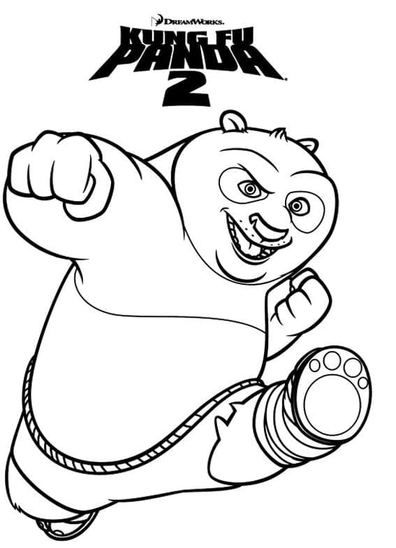 Desenho de Mestre Pó de Kung Fu Panda para Colorir