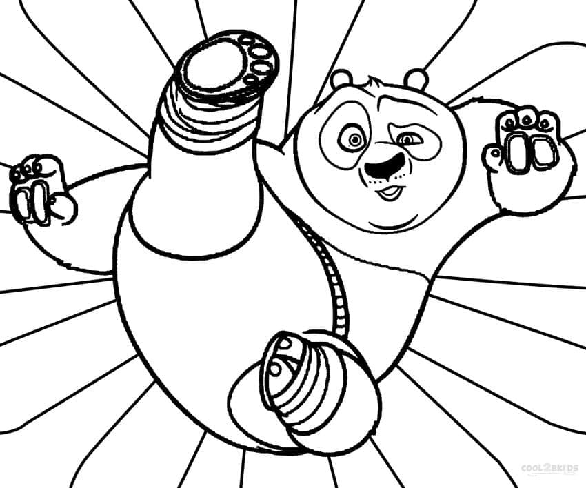 Desenho de Mestre Pó Kung Fu Panda para Colorir