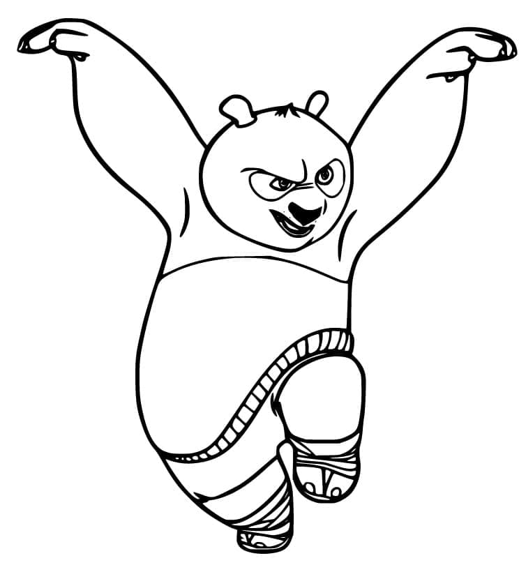 Desenho de Mestre Pó Ping de Kung Fu Panda para Colorir