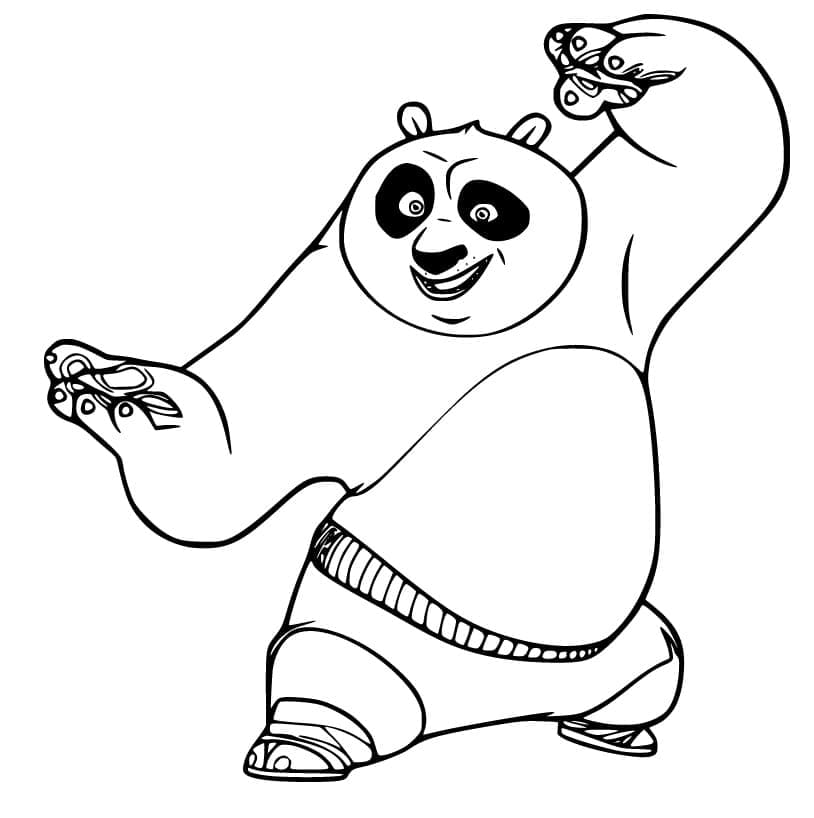 Desenho de Mestre Pó Ping Kung Fu Panda para Colorir