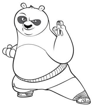 Desenho de pó de Kung Fu Panda para Colorir