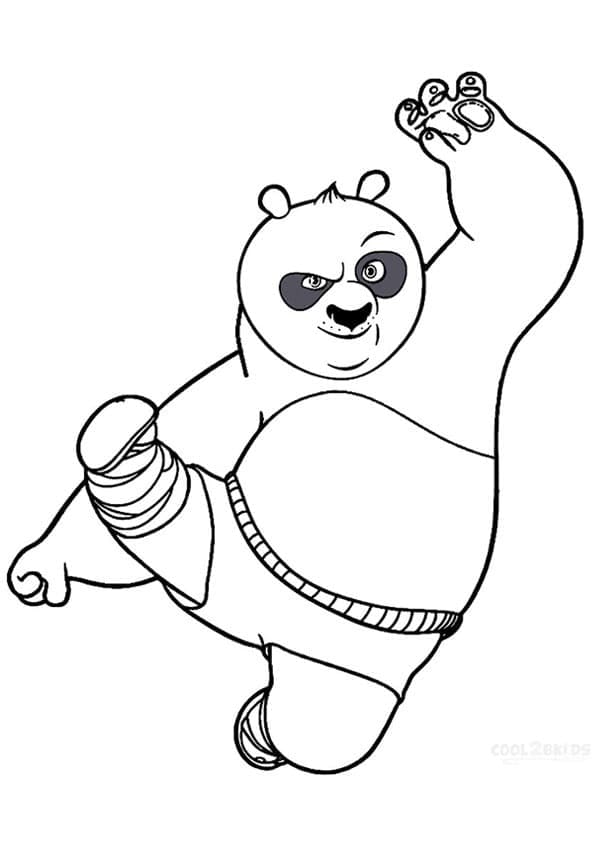 Desenho de Pó Kung Fu Panda para Colorir