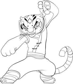 Desenho de Tigress de Kung Fu Panda para Colorir