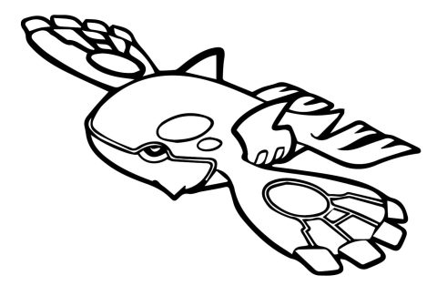 Desenho de Kyogre grátis para crianças para Colorir