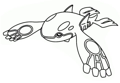 Desenho de Kyogre Pokemon para crianças para Colorir