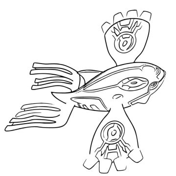 Desenho de Pokemon Kyogre para Colorir