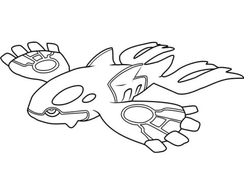 Desenho de Pokemon lendário Kyogre para Colorir