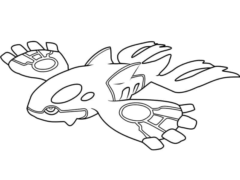 Desenho de Pokemon Lendário Kyogre para Colorir