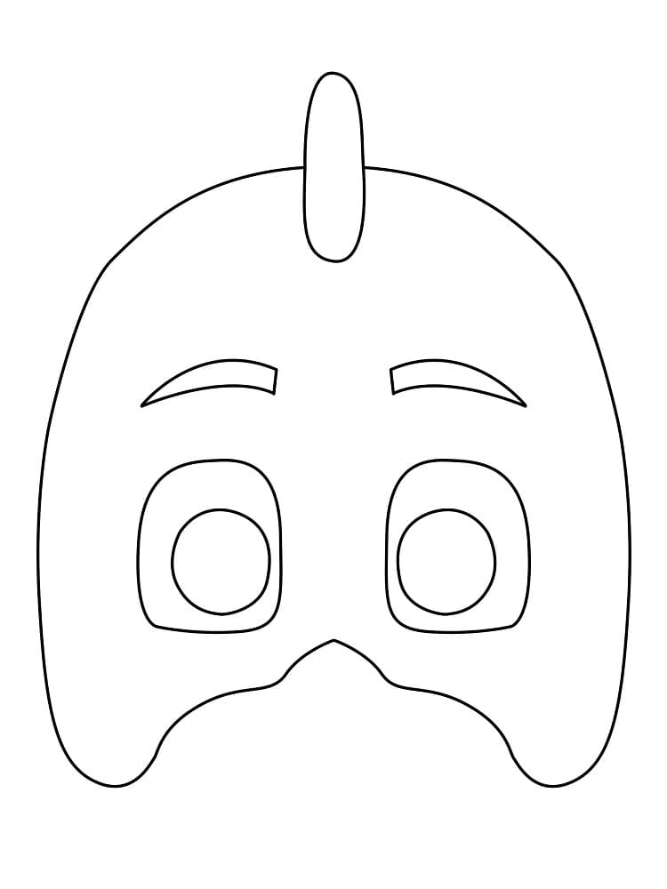 Desenho de Máscara Lagartixo para Colorir