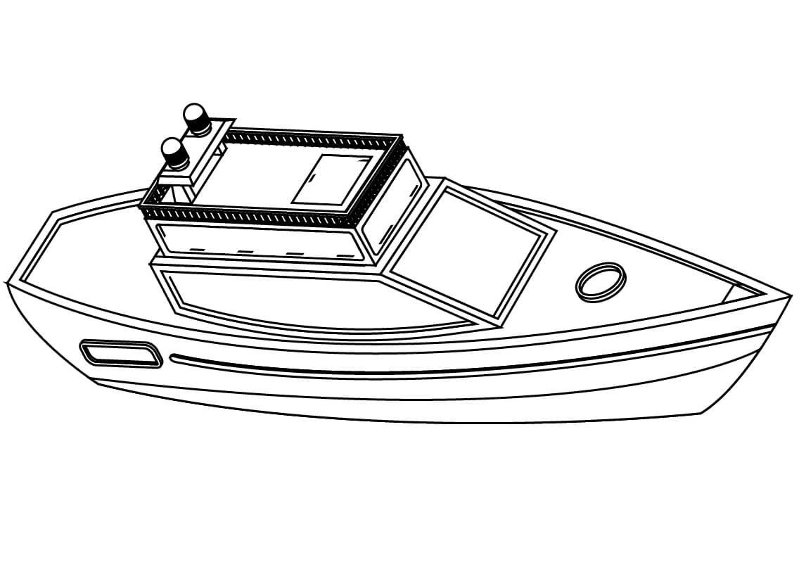 Desenho de Lanchá em Alto Mar para Colorir