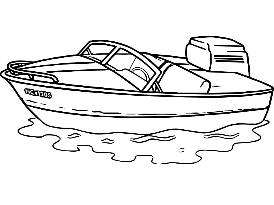 Desenho de Lanchá na Praia para Colorir