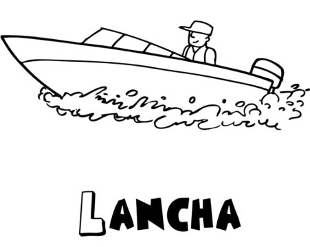 Desenho de Lancha para Colorir