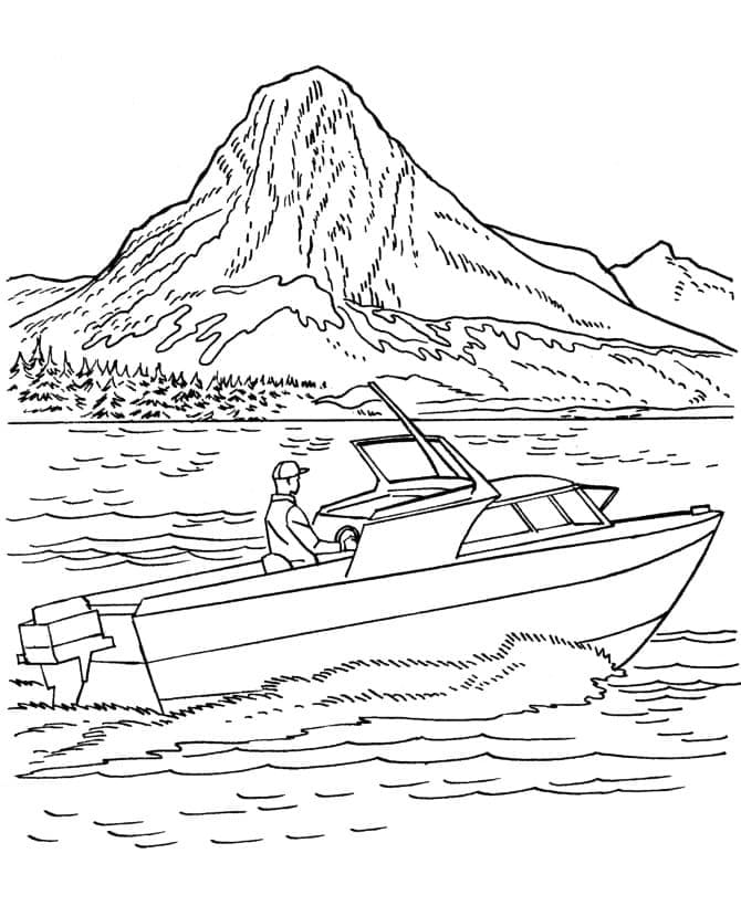 Desenho de Lanchá para Colorir Crianças