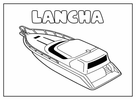 Desenho de Lancha para Colorir em casa