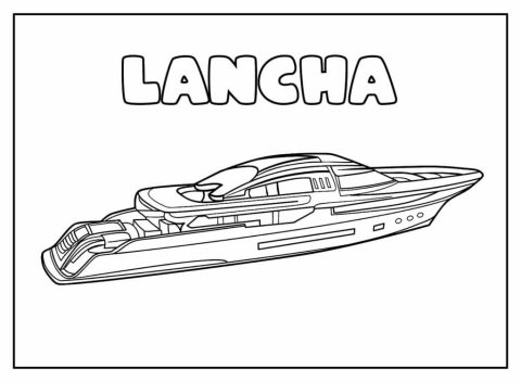 Desenho de Lancha para Colorir Gratuita