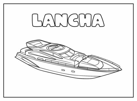 Desenho de Lancha para Colorir Pdf