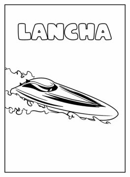 Desenho de Lancha para Pintar Online