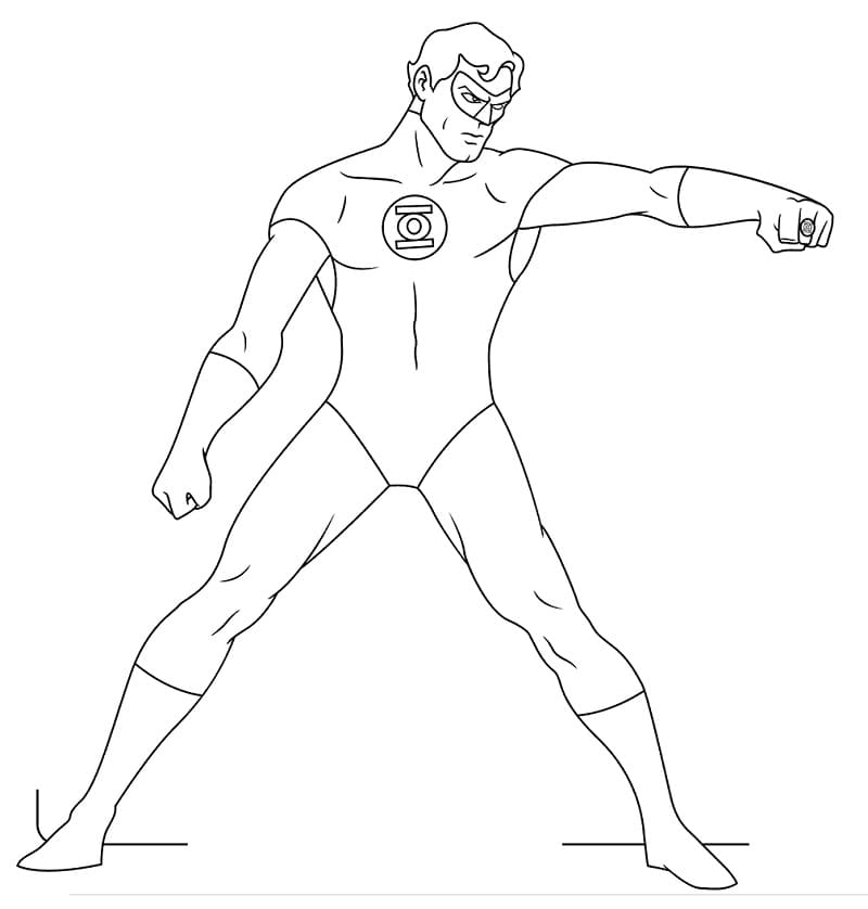 Desenho de Lanterna Verde em Quadrinhos para Colorir