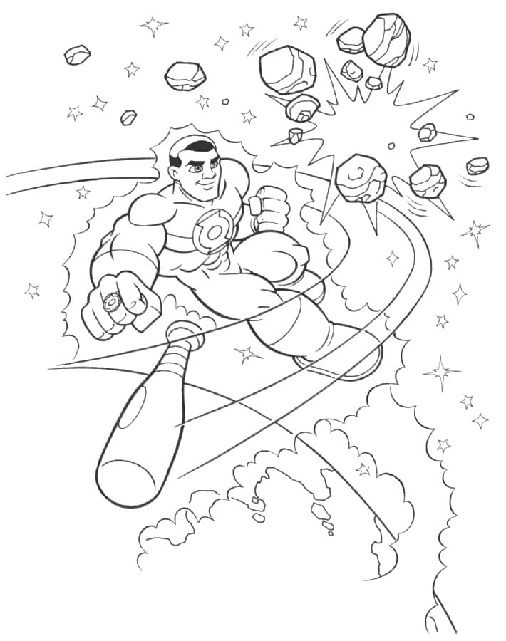 Desenho de Lanterna Verde Figurá para Colorir