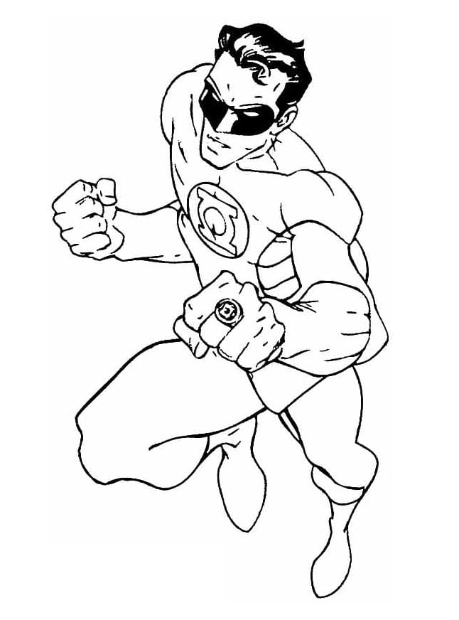 Desenho de Lanterna Verde Justice League para Colorir
