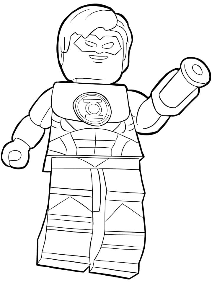 Desenho de Lanterna Verde Lego para Colorir