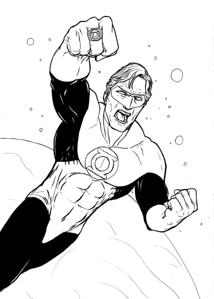 Desenho de Lanterna Verde para Colorir