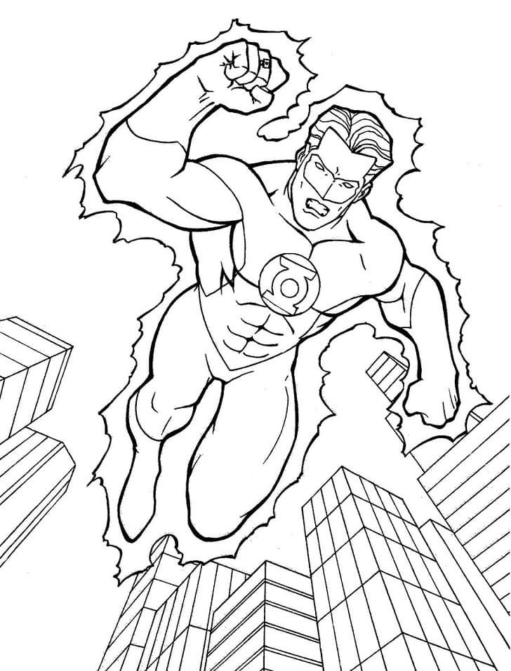 Desenho de Lanterna Verde para Colorir Adultos
