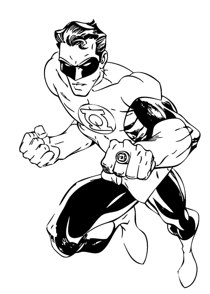 Desenho de Lanterna Verde para Colorir Crianças
