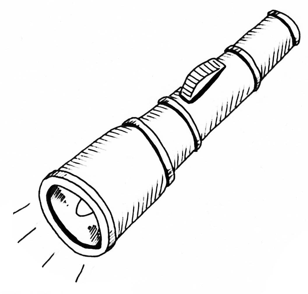 Desenho de Lanterna de Bolso para Colorir