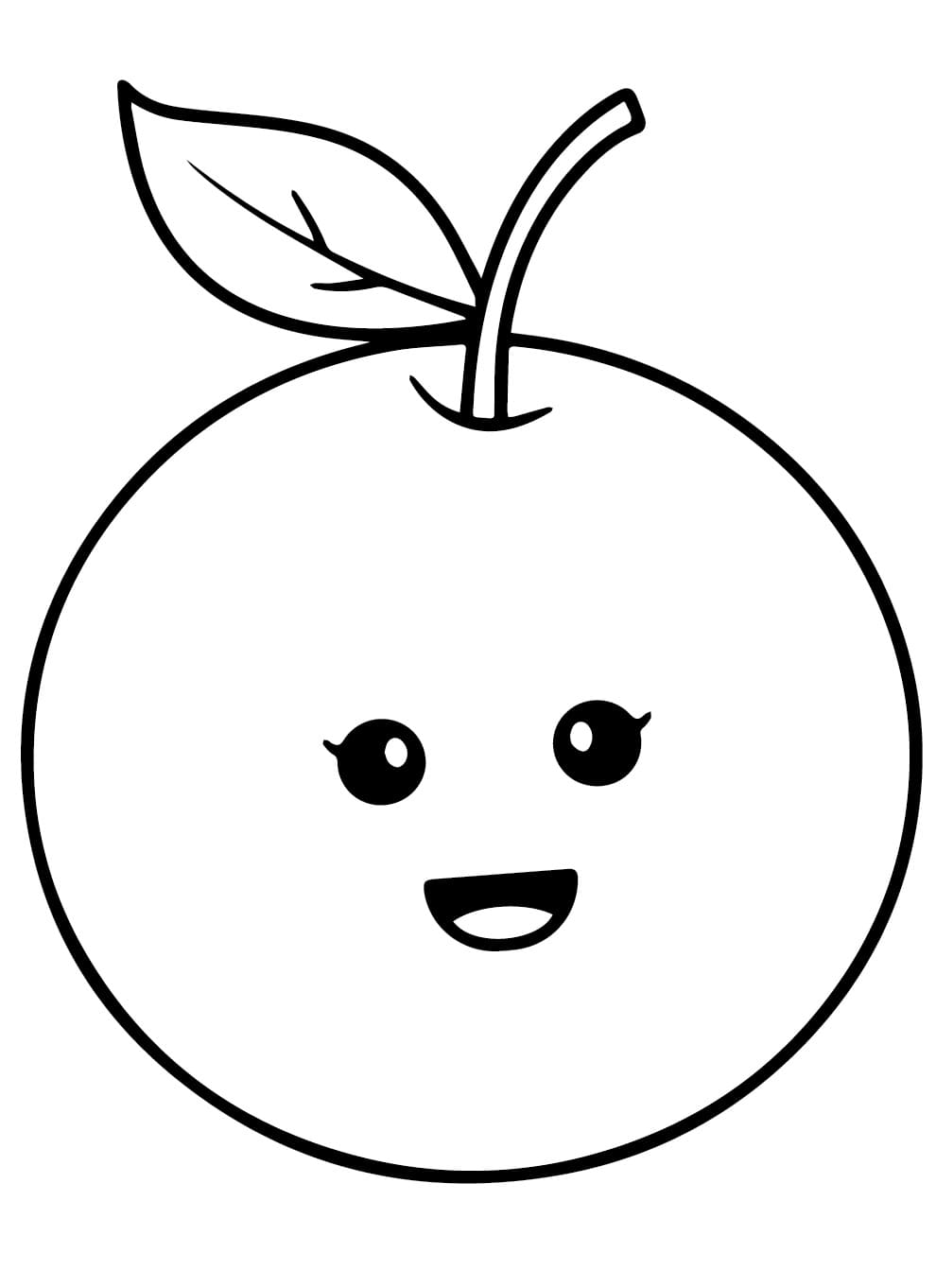 Desenho de Laranja Feliz para Colorir