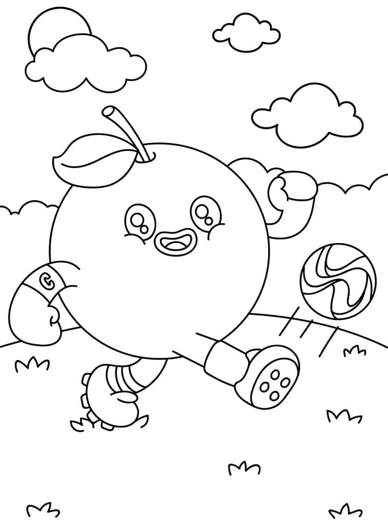 Desenho de Laranja Fofo para Colorir