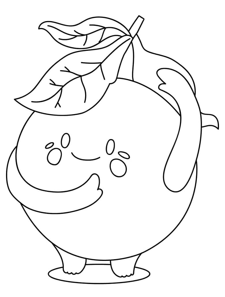 Desenho de Laranja Muito Fofo para Colorir