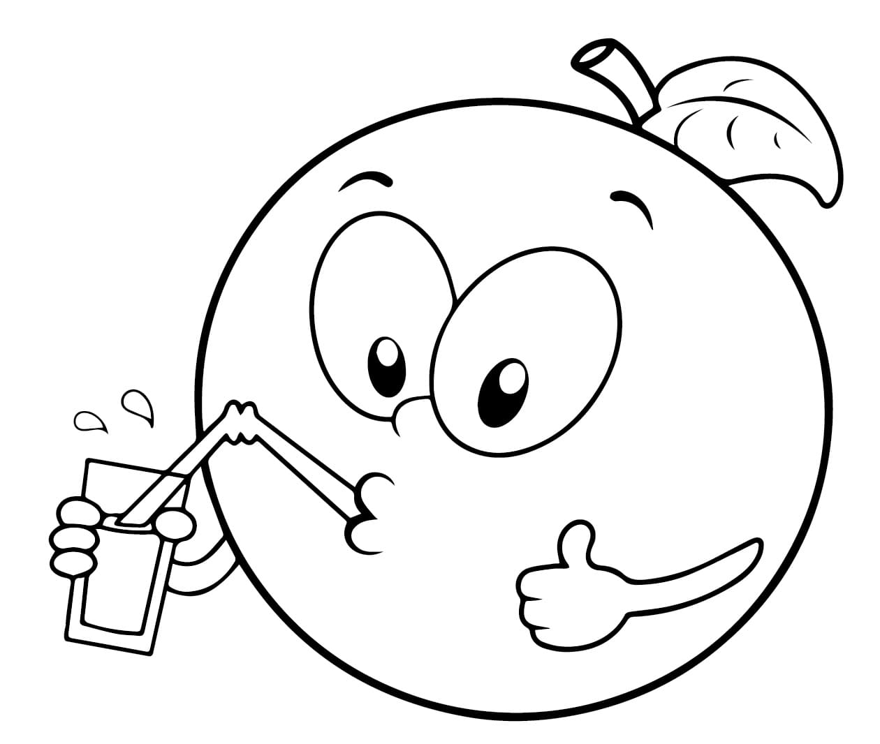 Desenho de uma Laranja para Colorir