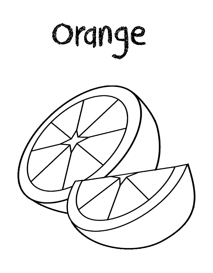 Desenho de Laranja Fofa para Colorir