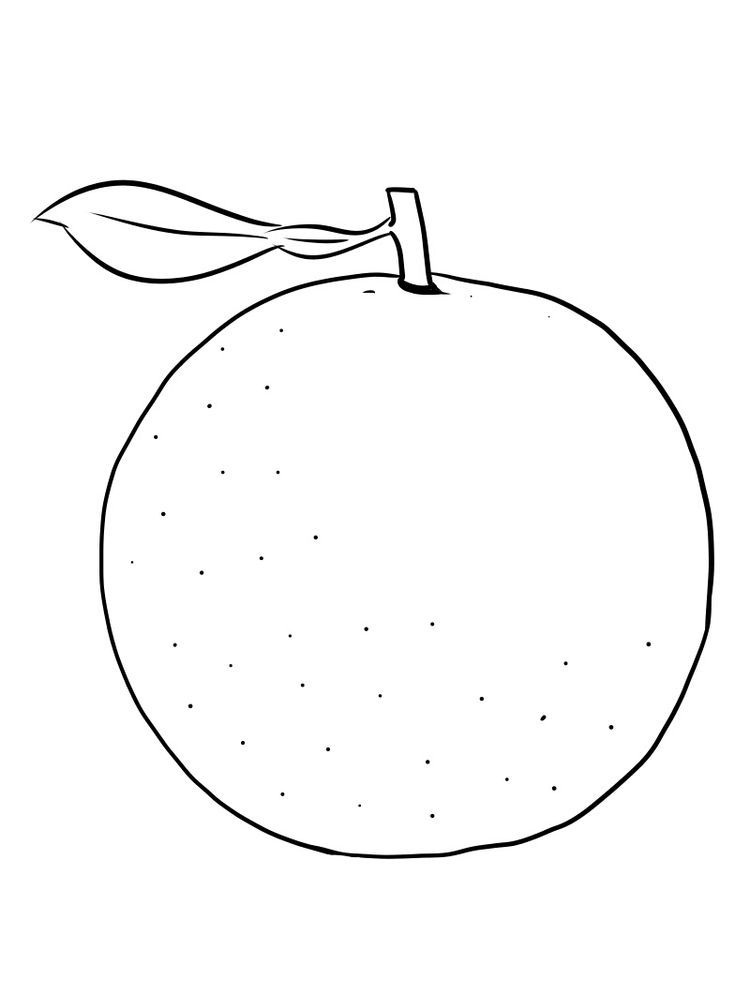 Desenho de Laranja Kawaii para Colorir