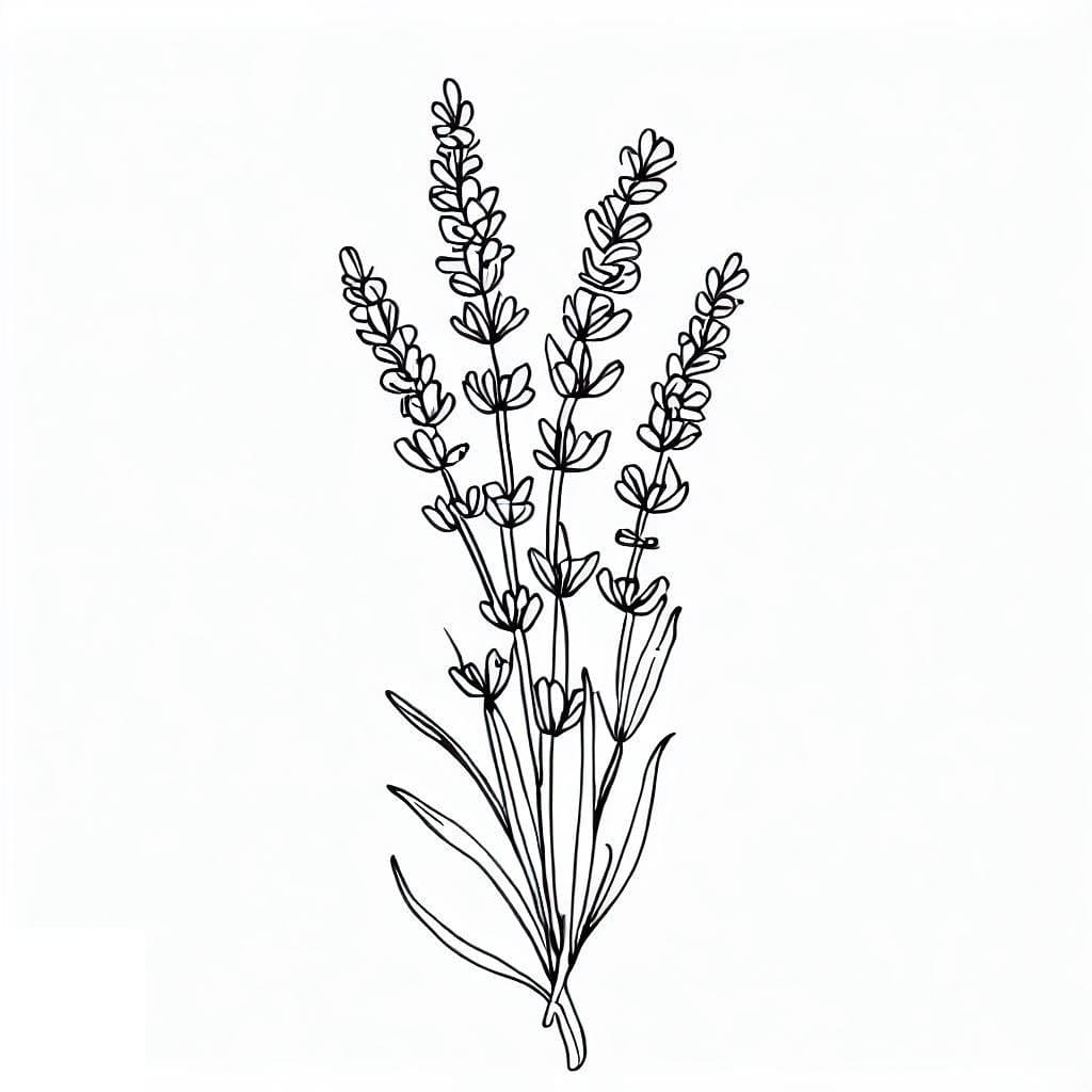 Desenho de Foto de Lavanda para Colorir
