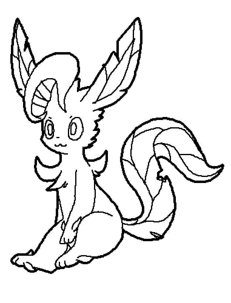 Desenho de Leafeon Pokemon Baixar Imprimivel
