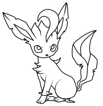 Desenho de Leafeon Pokemon figurá para Colorir