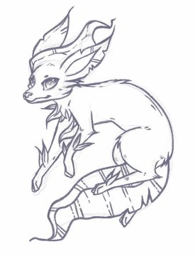 Desenho de Leafeon Pokemon para Imprimir