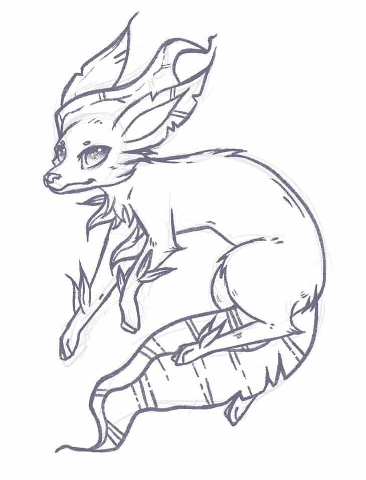 Desenho de Leafeon Pokemon para Imprimir