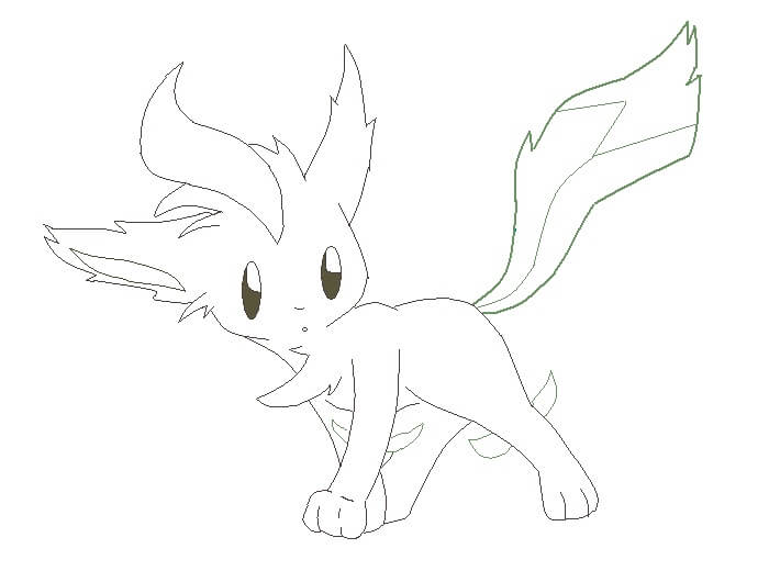 Desenho de Leafeon Pokemon Pdf Grátis
