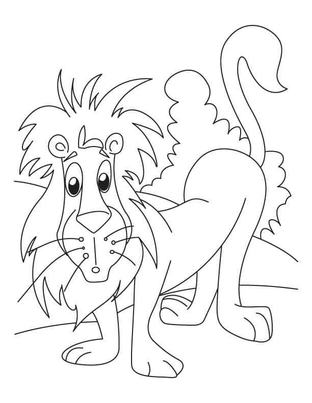Desenho de Leão Curioso para Colorir